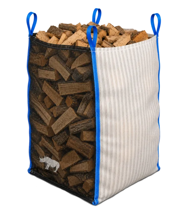 RhinoBag Wood Hybrid in Gr&ouml;&szlig;e L: Holzbag aus Netz- und Streifengewebe